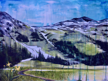 Original Canadian landscape painting. Alpine view from Tenquille Lake, BC. By Heidi Denessen 