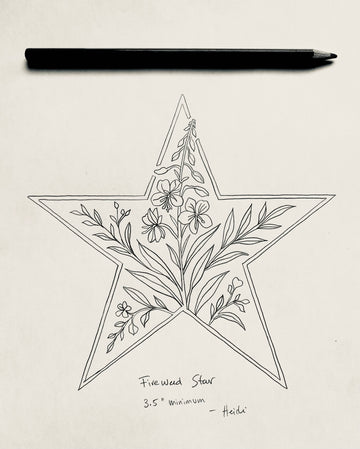 Available Tattoo Flash - Fireweed Star
