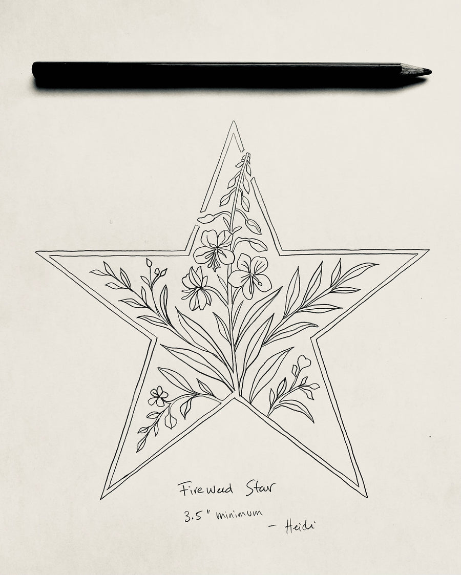 Available Tattoo Flash - Fireweed Star