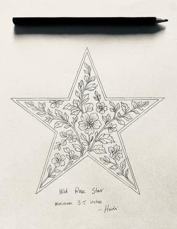 Available Tattoo Flash - Wild Rose Star