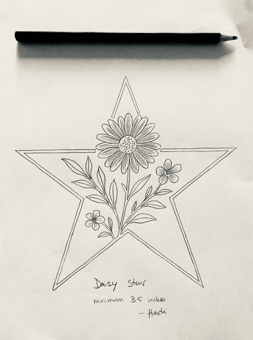 Available Tattoo Flash - Daisy Star