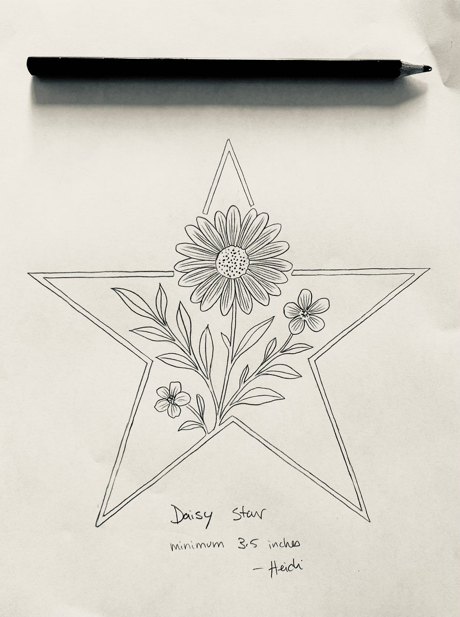 Available Tattoo Flash - Daisy Star