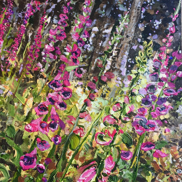 An original painting of Foxglove flowers on Gambier Island, BC.