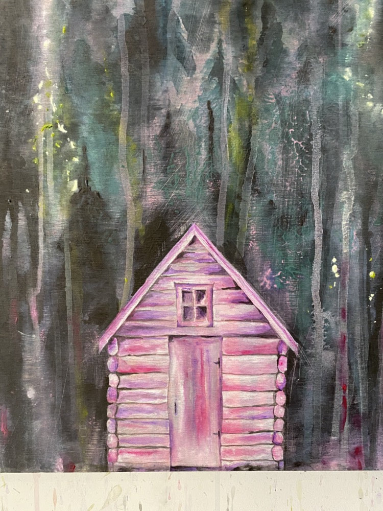 Pink Cabin In The Woods