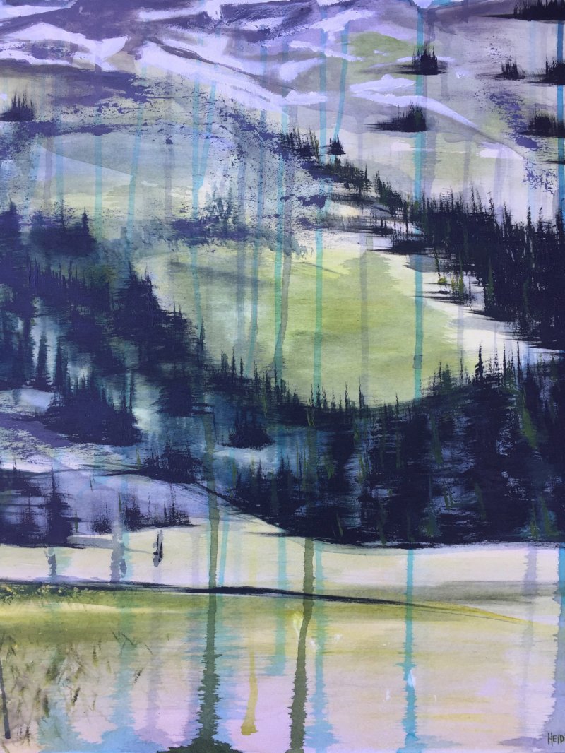 Original Canadian landscape painting. Alpine view from Tenquille Lake, BC. By Heidi Denessen 