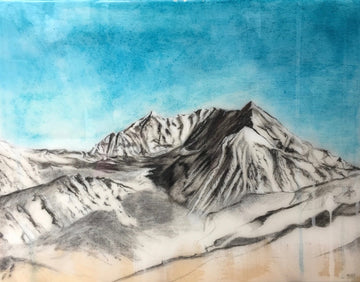 Original mixed media painting of Armchair Glacier. By Heidi Denessen